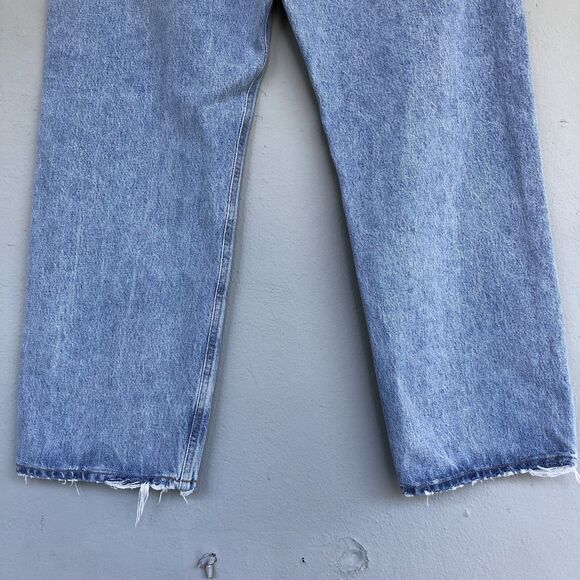 AGOLDE 90s Mid Rise Loose Fit Jeans Women 33 Snapshot Distressed Light Wash - Picture 9 of 15